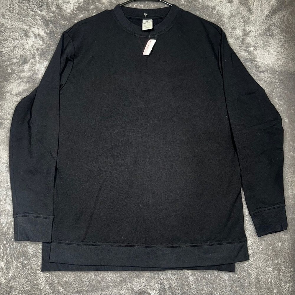 Member's Mark Sweatshirt Mens Small Black Soot French Terry Crew Neck SAMW122002